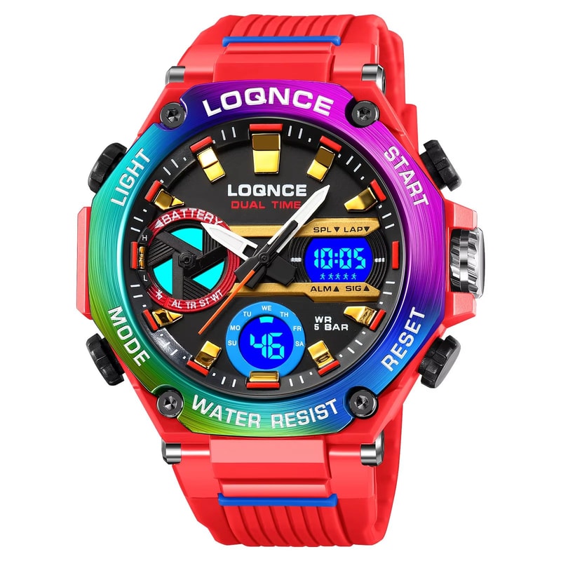 LOQNCE 98001 Dual Time LED Digital Sports Watch For Men 1