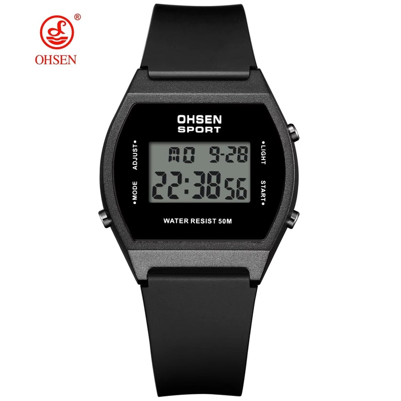 White Waterproof Digital Sports Watch For Women With Alarm And LED Display 9