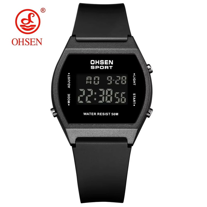 White Waterproof Digital Sports Watch For Women With Alarm And LED Display 11