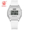 White Waterproof Digital Sports Watch For Women With Alarm And LED Display 6