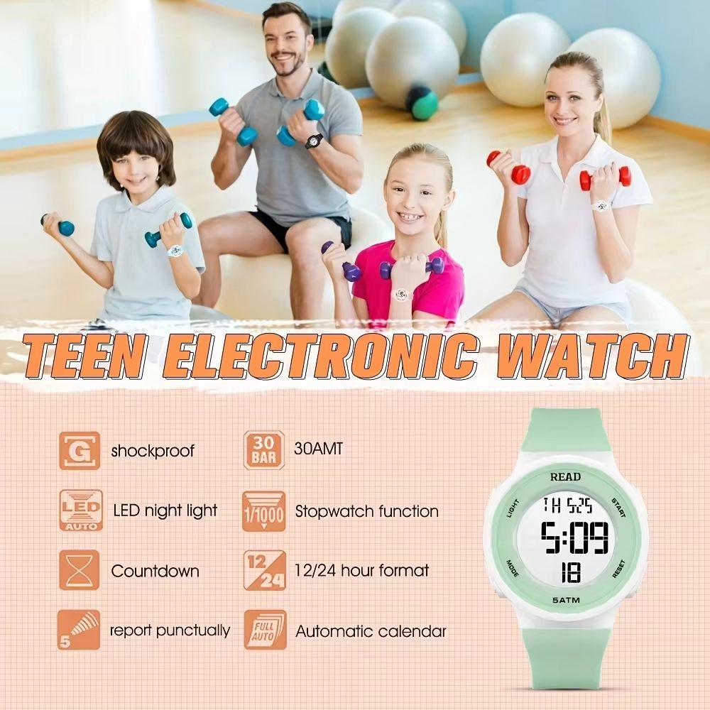 Womens LED Fitness Digital Sports Watch With Stopwatch And Waterproof Design 2