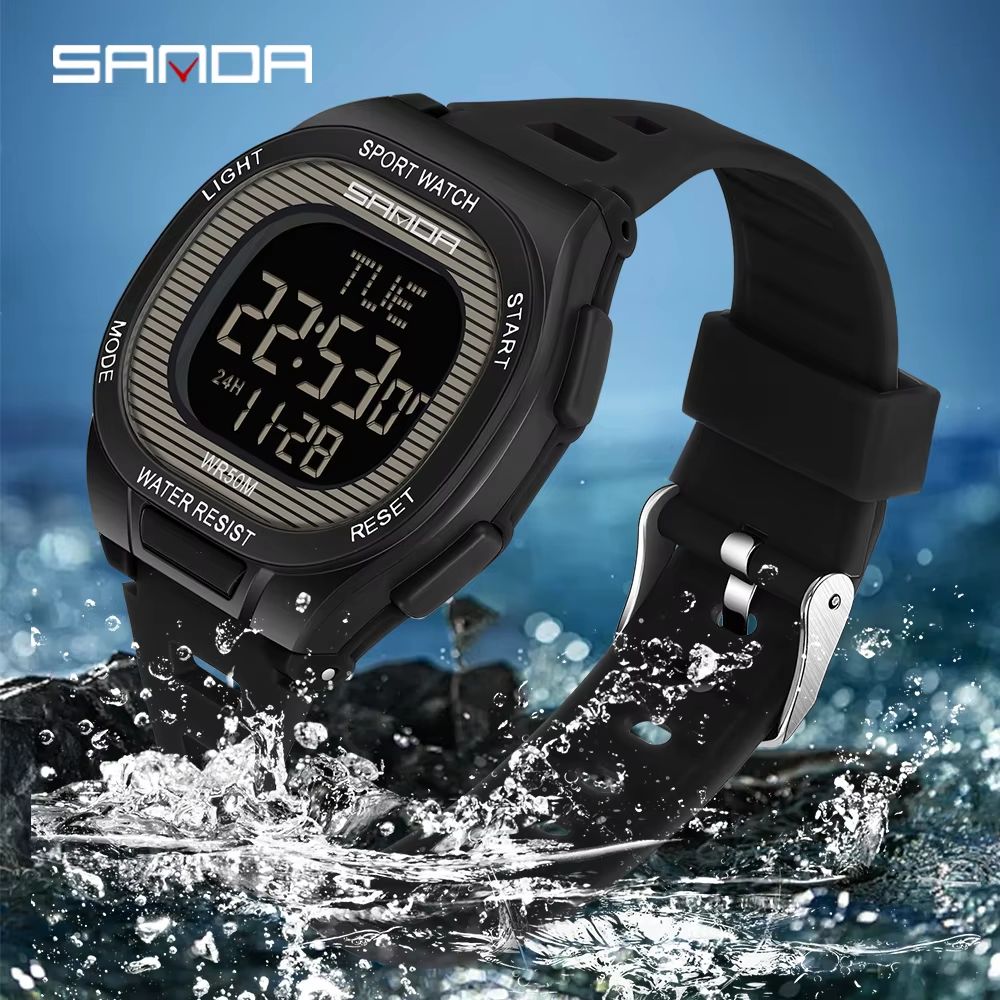 SANDA 2195 Luxury Military Digital Sports Watch With LED Display And Dual Time 1
