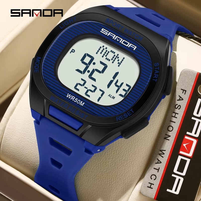 SANDA 2195 Luxury Military Digital Sports Watch With LED Display And Dual Time 2