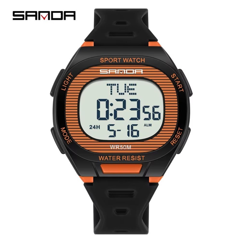 SANDA 2195 Luxury Military Digital Sports Watch With LED Display And Dual Time 7