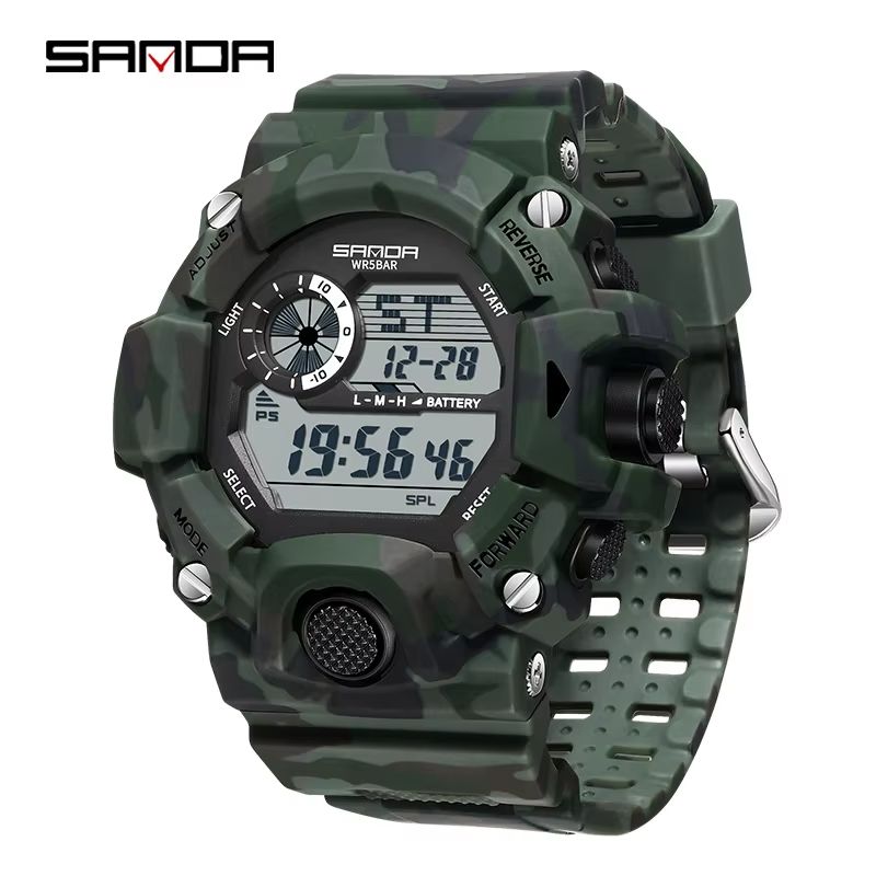 SANDA 2183 Military Style Digital Sports Watch With Alarm And LED Backlight 12
