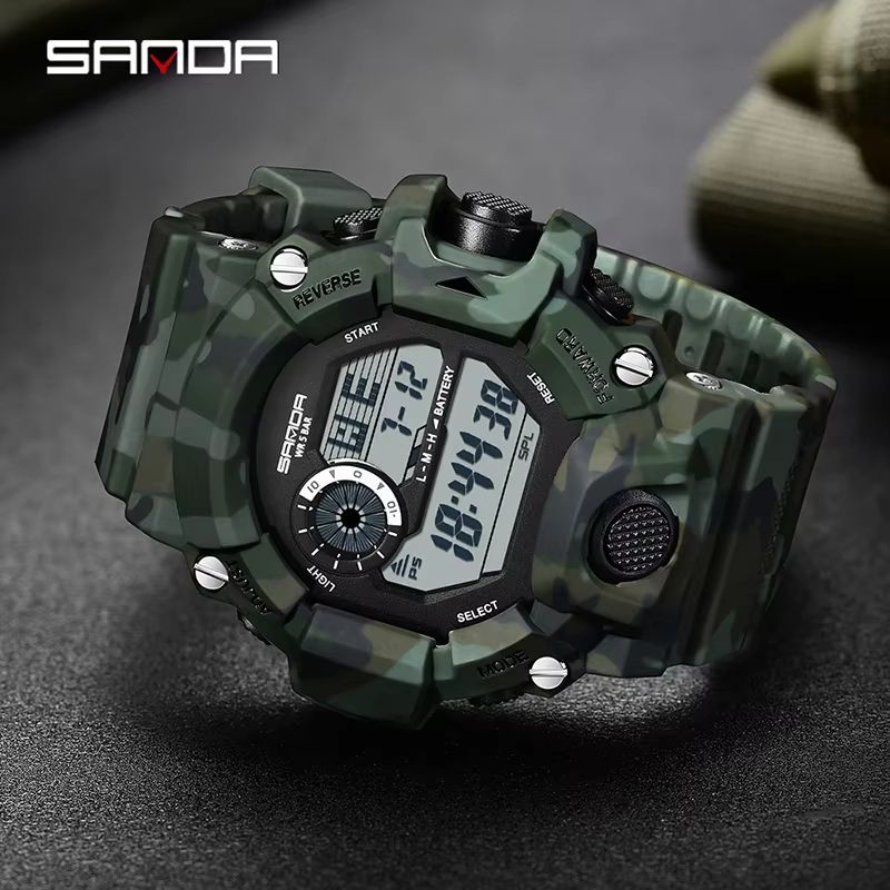 SANDA 2183 Military Style Digital Sports Watch With Alarm And LED Backlight 2