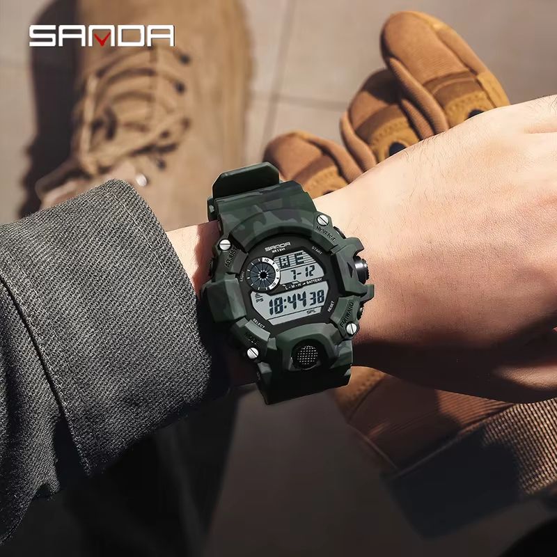 SANDA 2183 Military Style Digital Sports Watch With Alarm And LED Backlight 3
