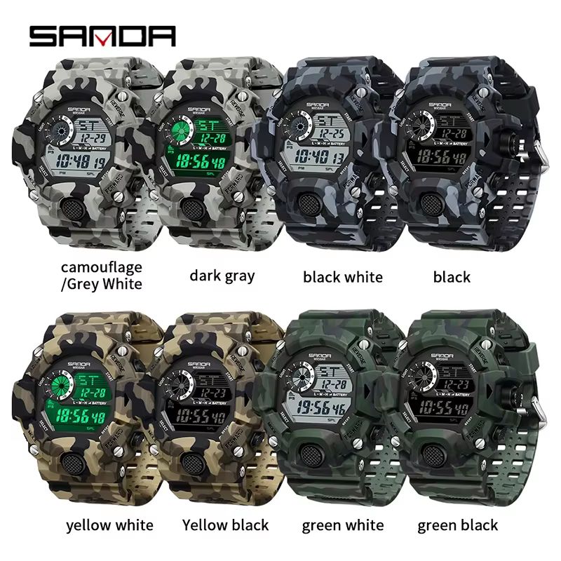 SANDA 2183 Military Style Digital Sports Watch With Alarm And LED Backlight 5