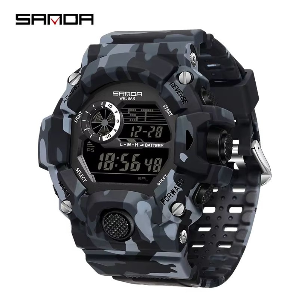 SANDA 2183 Military Style Digital Sports Watch With Alarm And LED Backlight 6