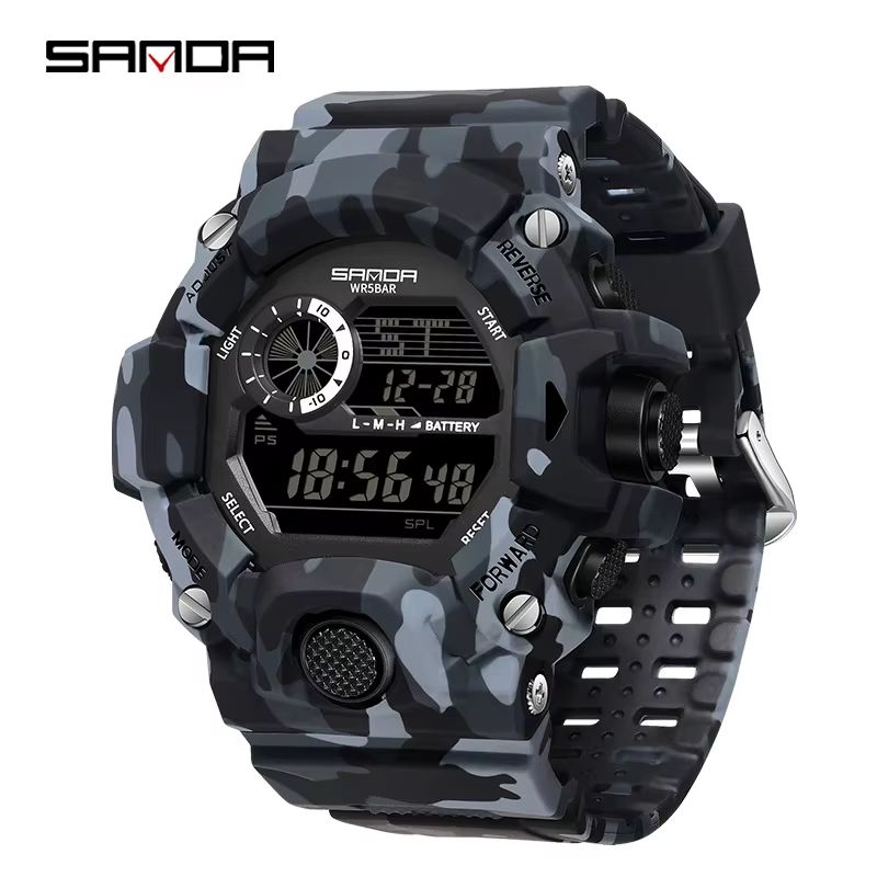SANDA 2183 Military Style Digital Sports Watch With Alarm And LED Backlight 6