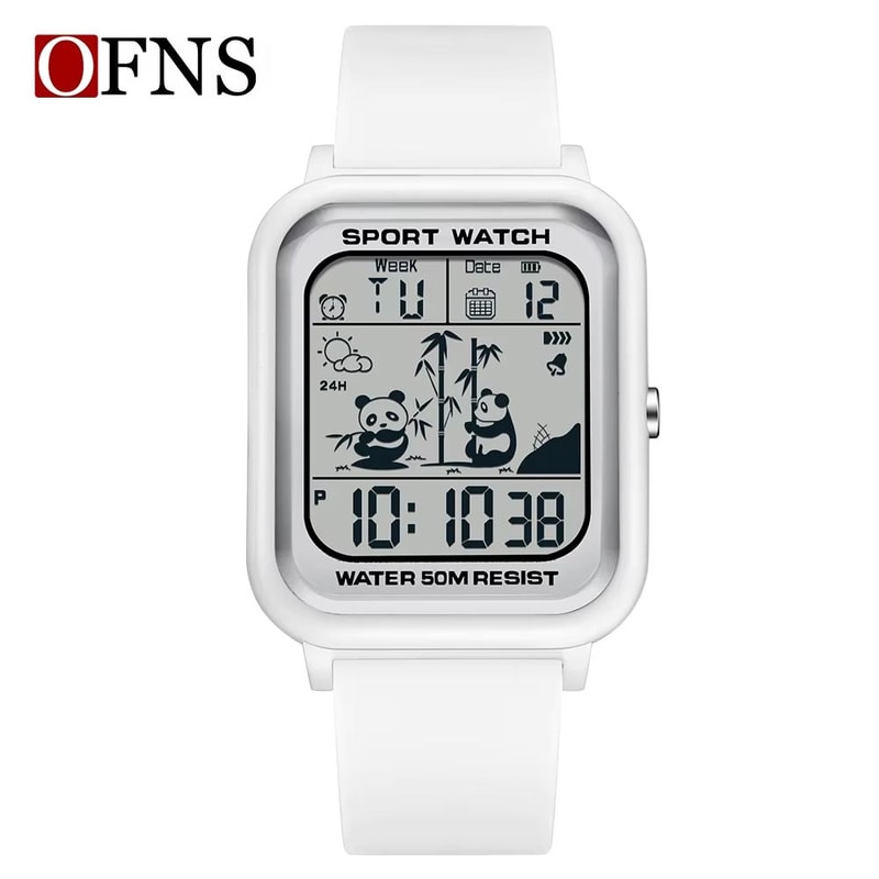 OFNS Rectangular Digital Sports Watch With LED Display And Timing Code 11