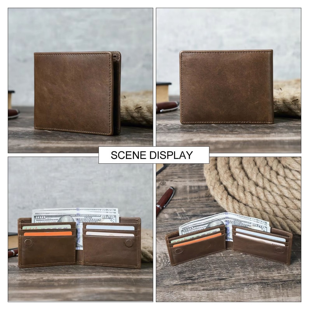Slim Genuine Leather Bifold Wallet For Men With Card Holder 1