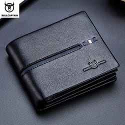 bullcaptain genuine leather rfid business wallet for men