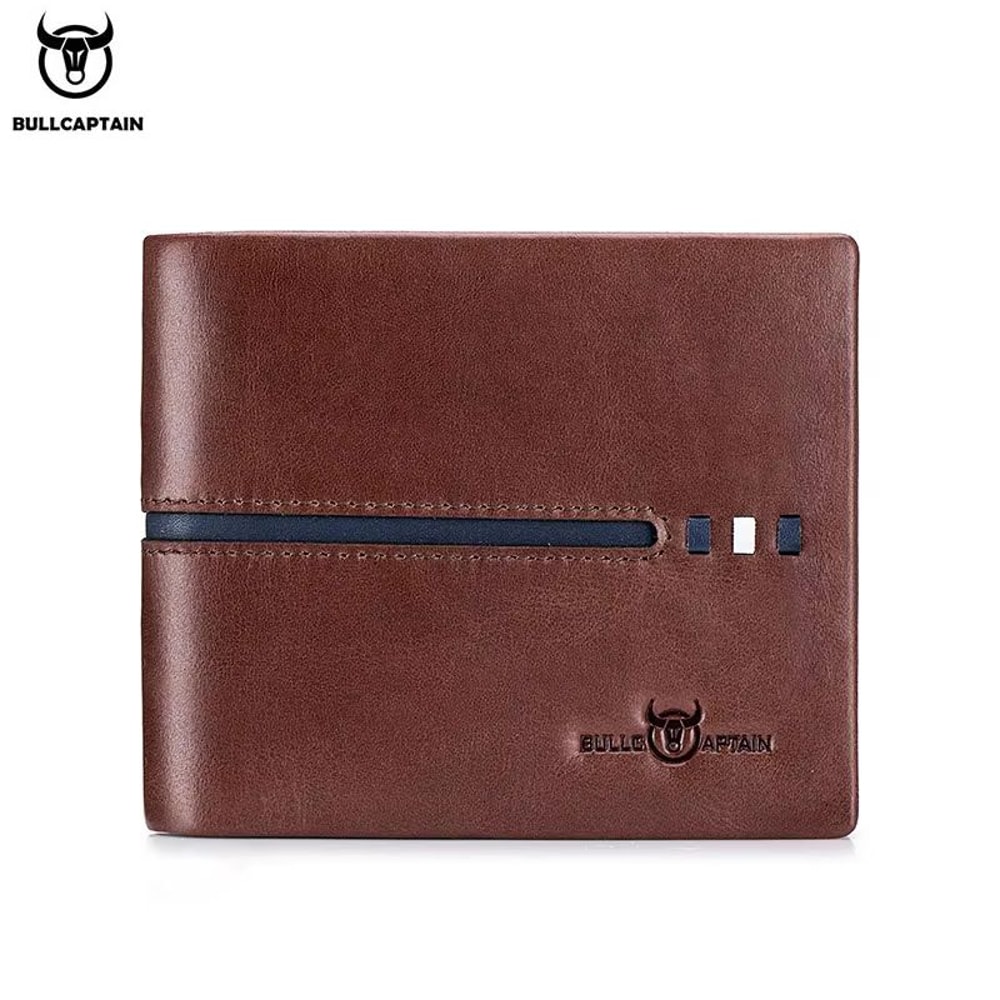 BULLCAPTAIN Genuine Leather RFID Business Wallet For Men 6