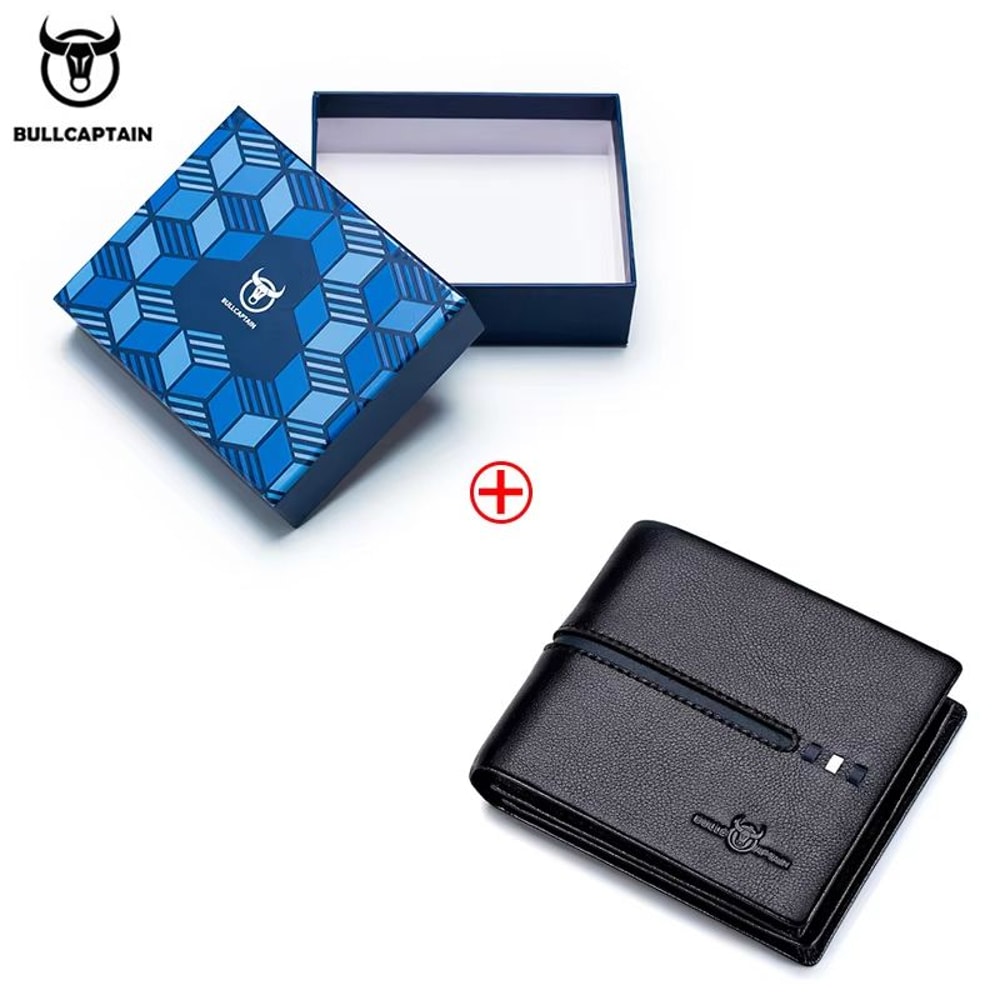 BULLCAPTAIN Genuine Leather RFID Business Wallet For Men 9