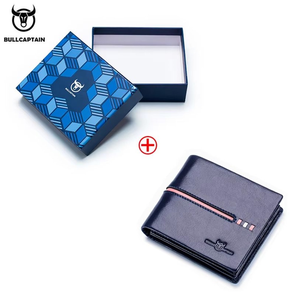BULLCAPTAIN Genuine Leather RFID Business Wallet For Men 10
