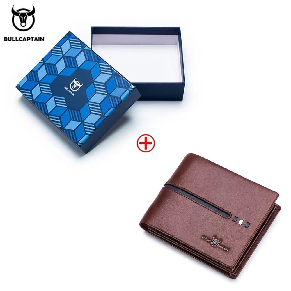BULLCAPTAIN Genuine Leather RFID Business Wallet For Men 11