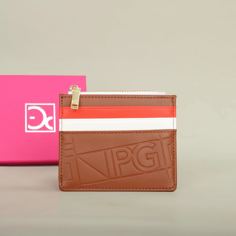 Retro Monogram Button Folding Womens Wallet Compact Card Holder 5