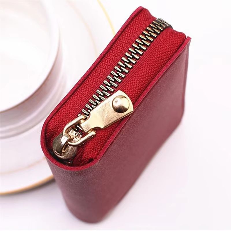 PU Leather Business Card Holder Wallet Multi Card Organizer With Coin Pocket 5