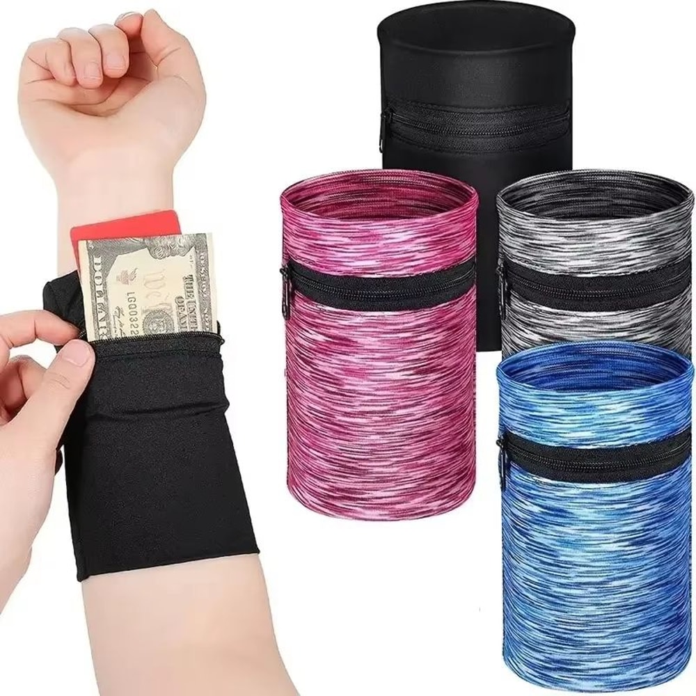Unisex Cotton Wrist Wallet Pouch For Running Gym Cycling And Everyday Fitness 0