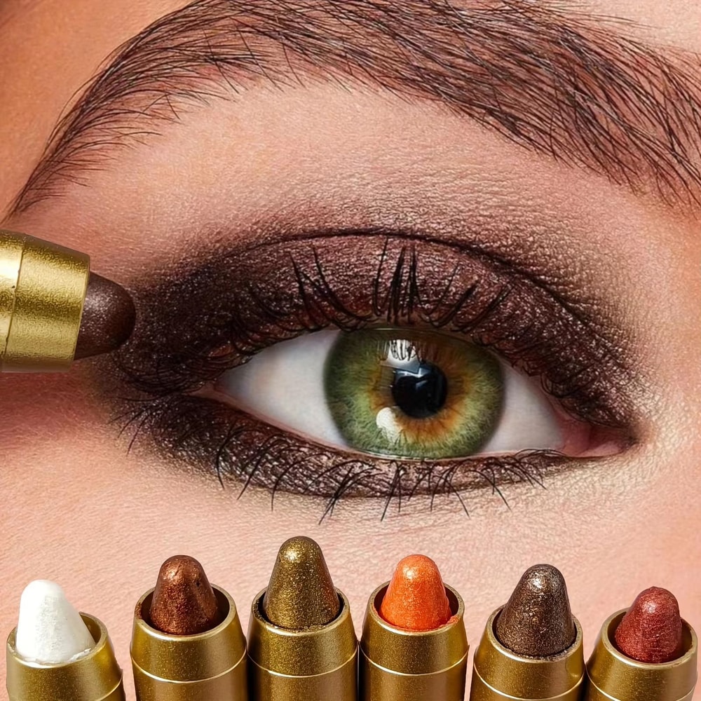 Double Head Metallic Eyeshadow Stick Diamond Shimmer Highlighter Pencil 0