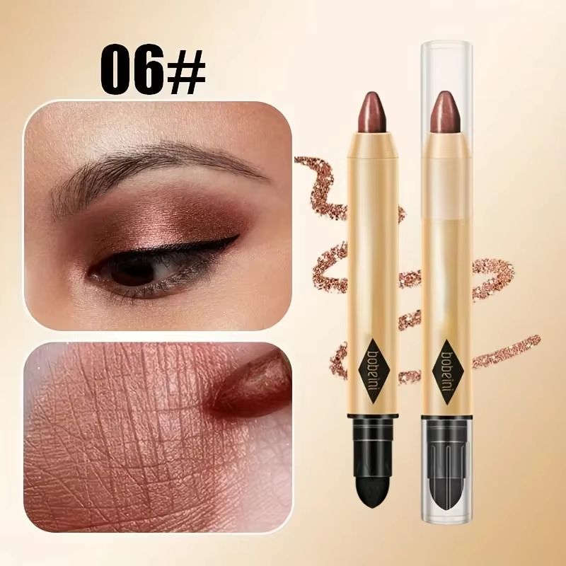 Double Head Metallic Eyeshadow Stick Diamond Shimmer Highlighter Pencil 10