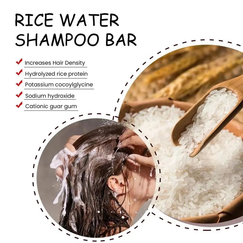 Organic Rice Water Shampoo Bar Nourishing Hair Growth And Strengthening Solid Shampoo 5