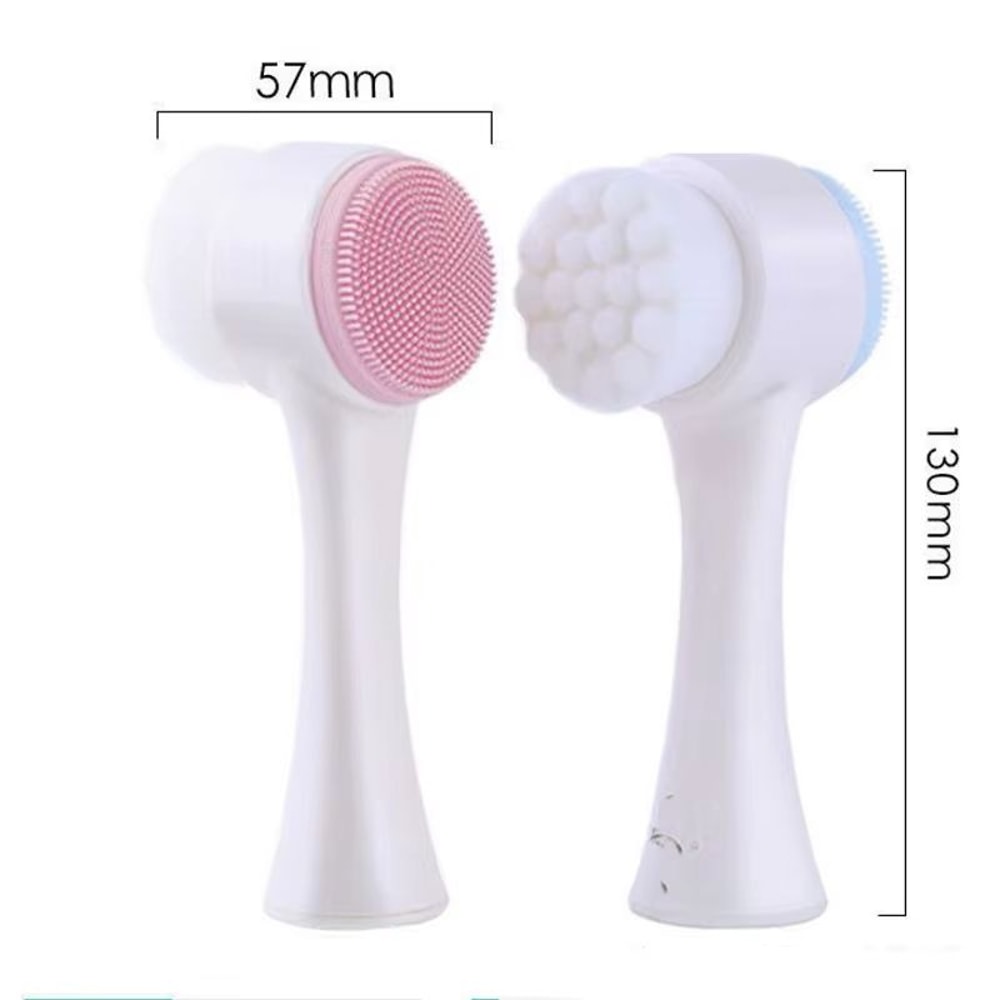 3D Double Sided Silicone Facial Cleansing Brush Deep Pore Exfoliating Face Wash Massage Tool 5