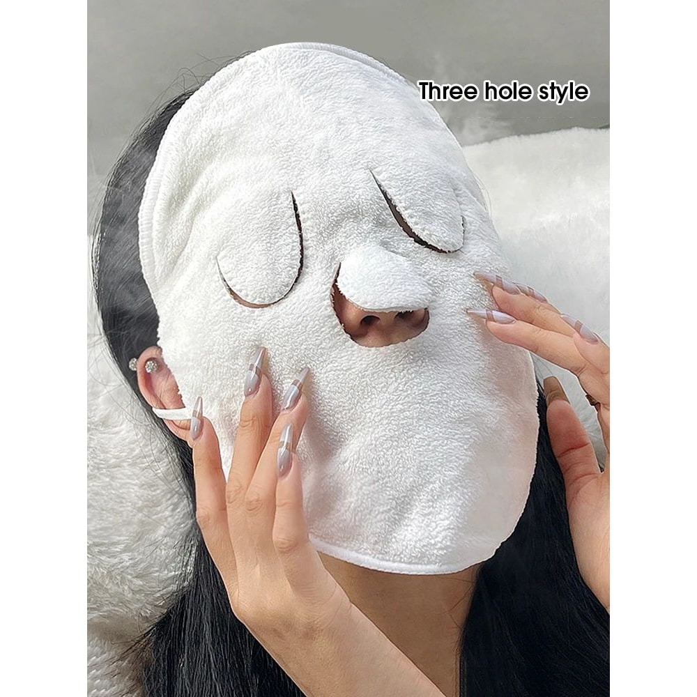 Steam Heating Hot Compress Face Towel With Hanging Ear Reusable Facial Steam Towel For Hot Cold T 0