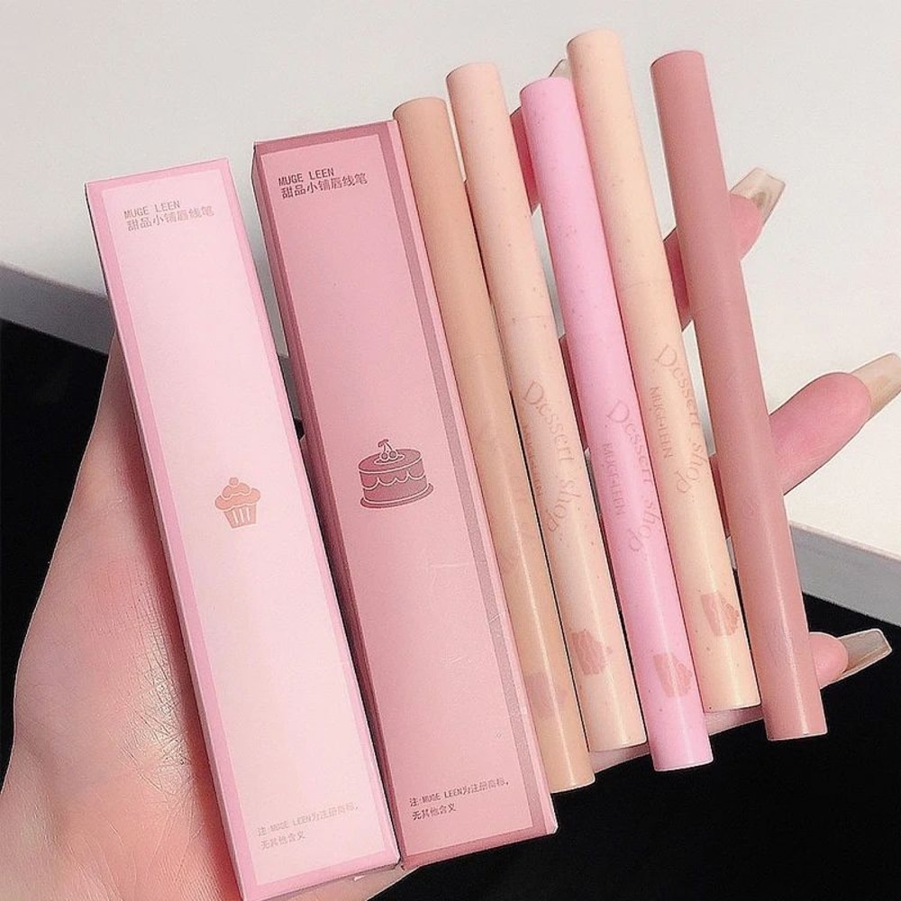 Dessert Automatic Lip Liner Waterproof Long Lasting Twist Up Lip Outline Pencil 4