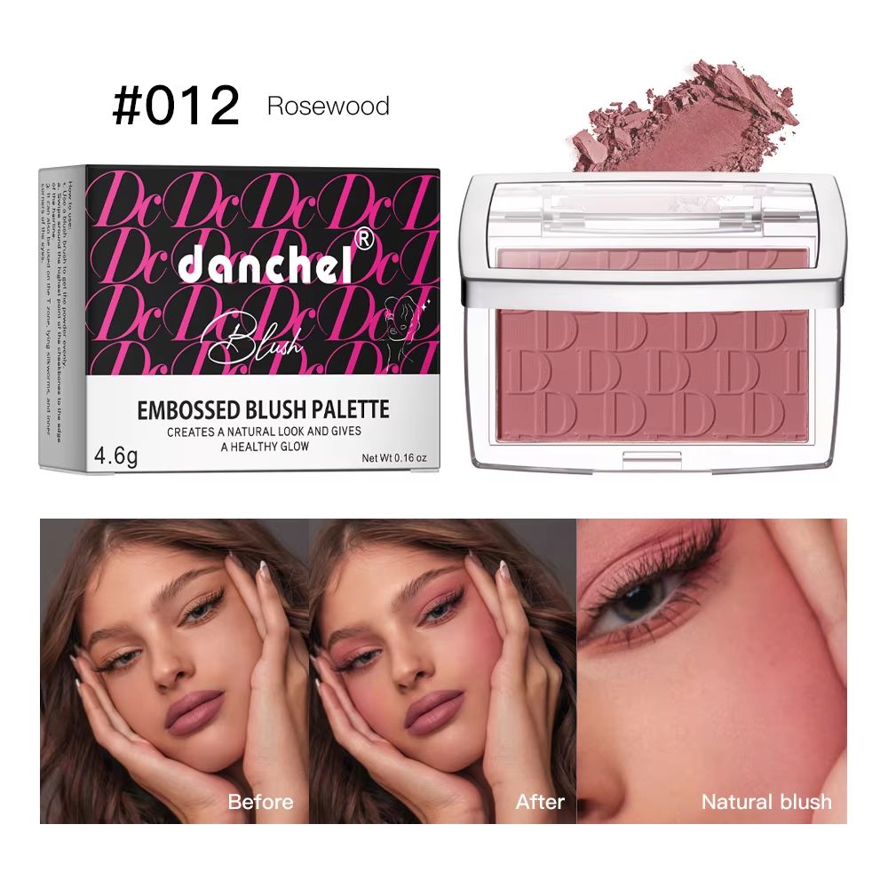RosyGlow Matte Blush Palette With Embossed Finish High Pigment Face Blush Powder For Natural Cheek 10