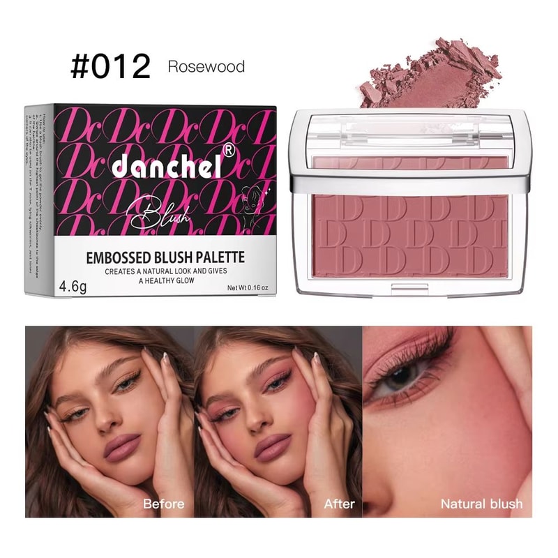 RosyGlow Matte Blush Palette With Embossed Finish High Pigment Face Blush Powder For Natural Cheek 10