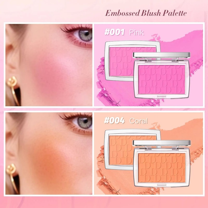 RosyGlow Matte Blush Palette With Embossed Finish High Pigment Face Blush Powder For Natural Cheek 2