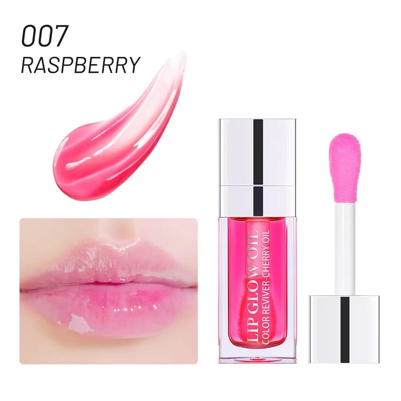 HydraGlow Lip Oil Gloss Moisturizing Plumping Lip Oil With Pink Tint For Smooth Glossy Lips 8