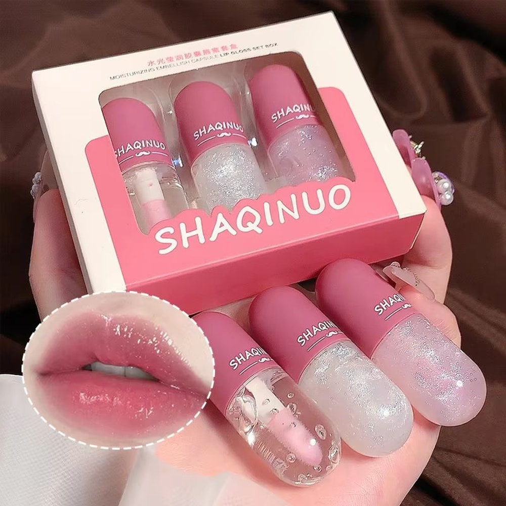 Shuiguang Capsule Lip Oil Hydrating Glass Shine Lip Honey Kit Mirror Finish Clear Gloss 1