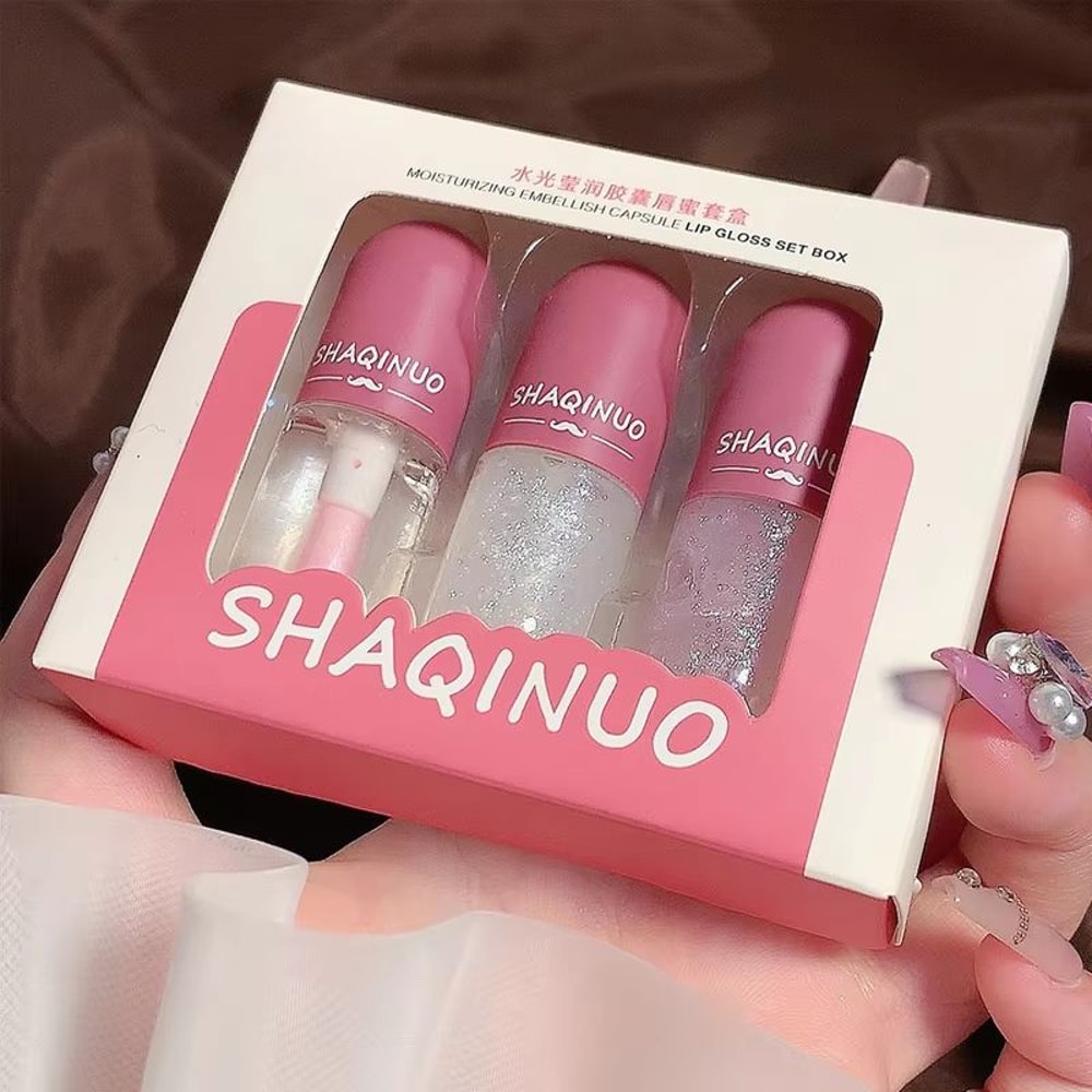 Shuiguang Capsule Lip Oil Hydrating Glass Shine Lip Honey Kit Mirror Finish Clear Gloss 6