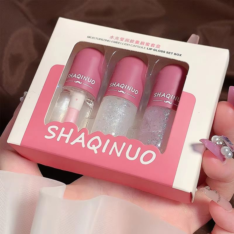 Shuiguang Capsule Lip Oil Hydrating Glass Shine Lip Honey Kit Mirror Finish Clear Gloss 6