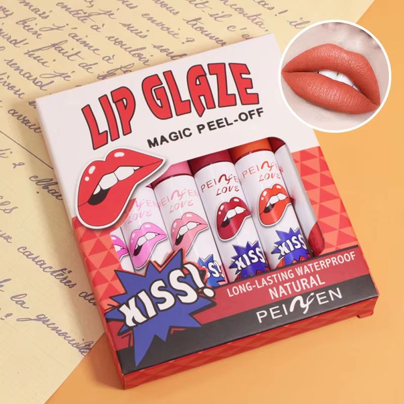 Peel Off Lip Stain Gloss Long Lasting Waterproof Liquid Lip Tint Non Stick Cup Lip Glaze 0