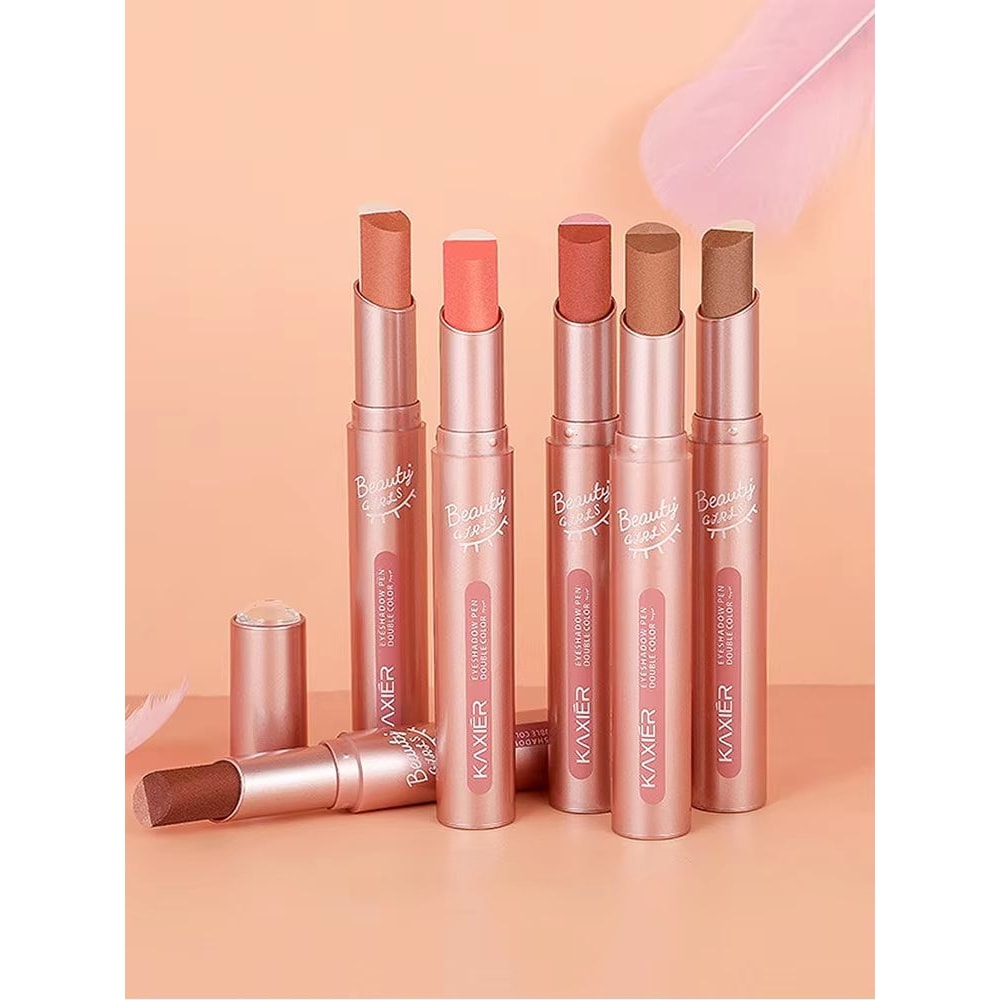 Gradient Two Color Eyeshadow Pen Waterproof Pearlescent Eyeshadow Stick Easy Blend Lazy Makeup 2