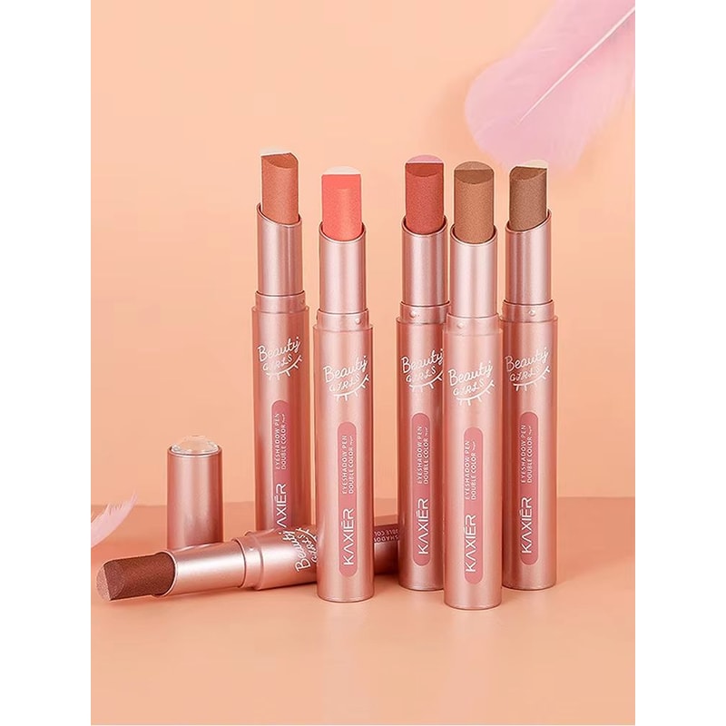 Gradient Two Color Eyeshadow Pen Waterproof Pearlescent Eyeshadow Stick Easy Blend Lazy Makeup 2