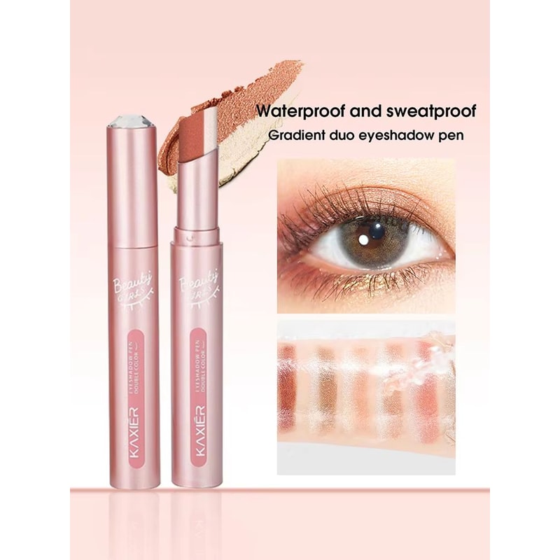 Gradient Two Color Eyeshadow Pen Waterproof Pearlescent Eyeshadow Stick Easy Blend Lazy Makeup 7