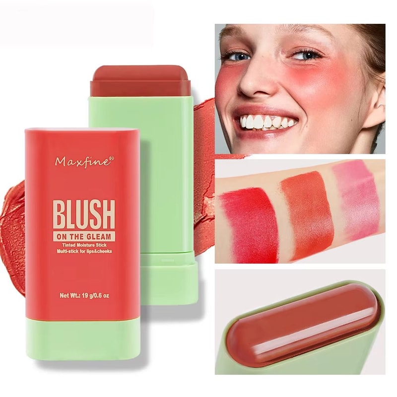 Multi Use Blush Stick Waterproof Long Lasting Cream Blush Stick Moisturizing Cheek Lip Tint 0