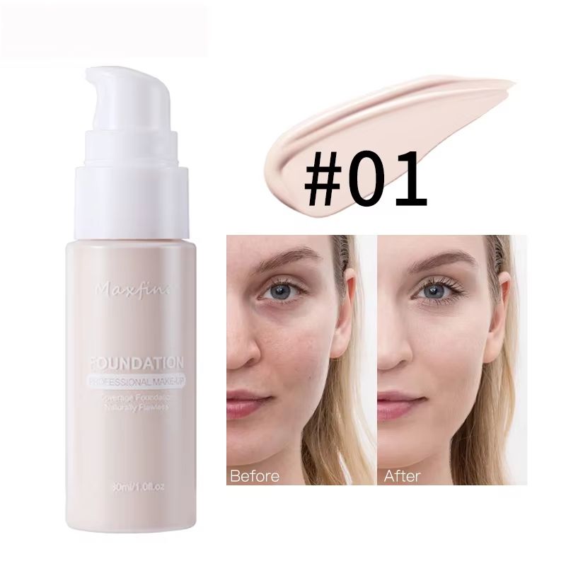 Flawless Waterproof Liquid Foundation Full Coverage Concealer Foundation Sweat Resistant Long Wear 15