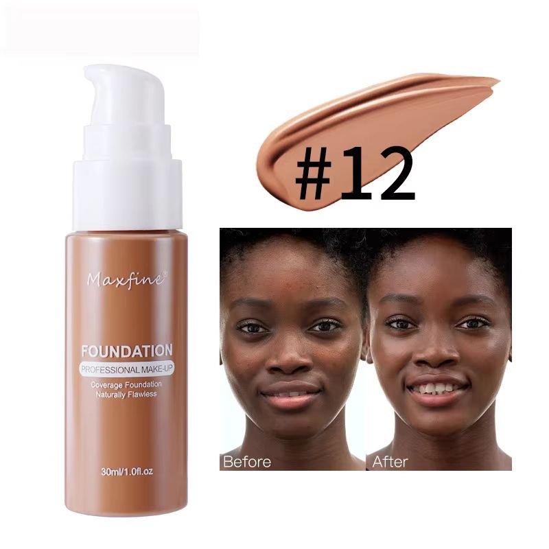 Flawless Waterproof Liquid Foundation Full Coverage Concealer Foundation Sweat Resistant Long Wear 16