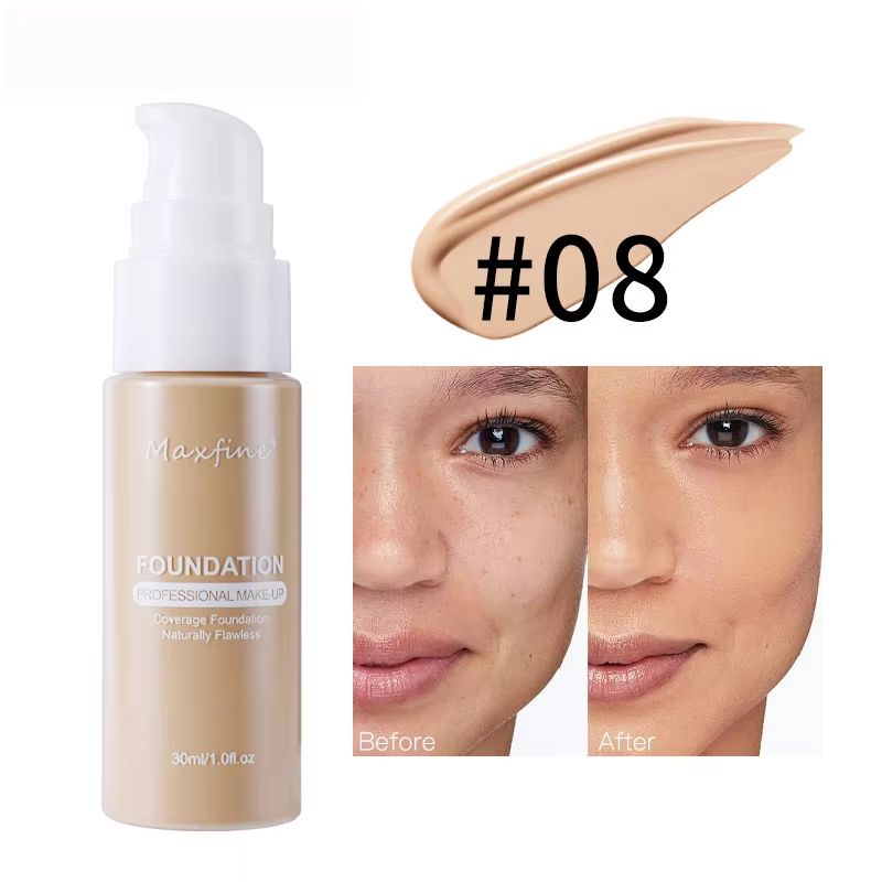 Flawless Waterproof Liquid Foundation Full Coverage Concealer Foundation Sweat Resistant Long Wear 7