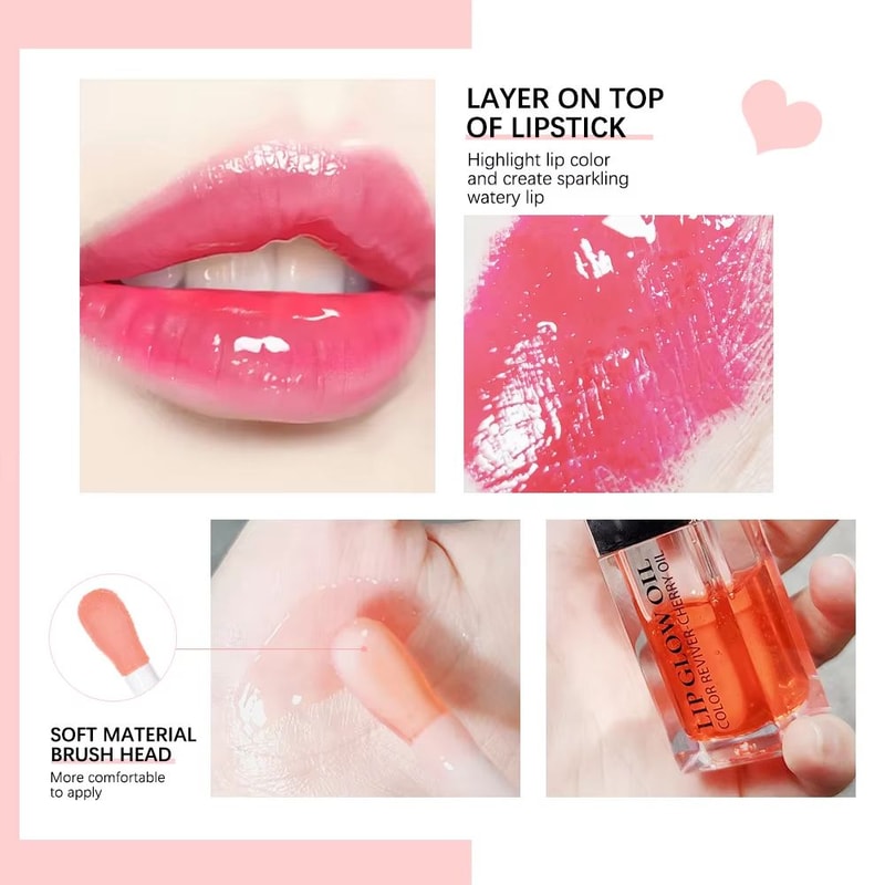CrystalGlow Lip Oil Gloss Hydrating Plumping Lip Oil With Jelly Tint For Soft Glossy Lips 3