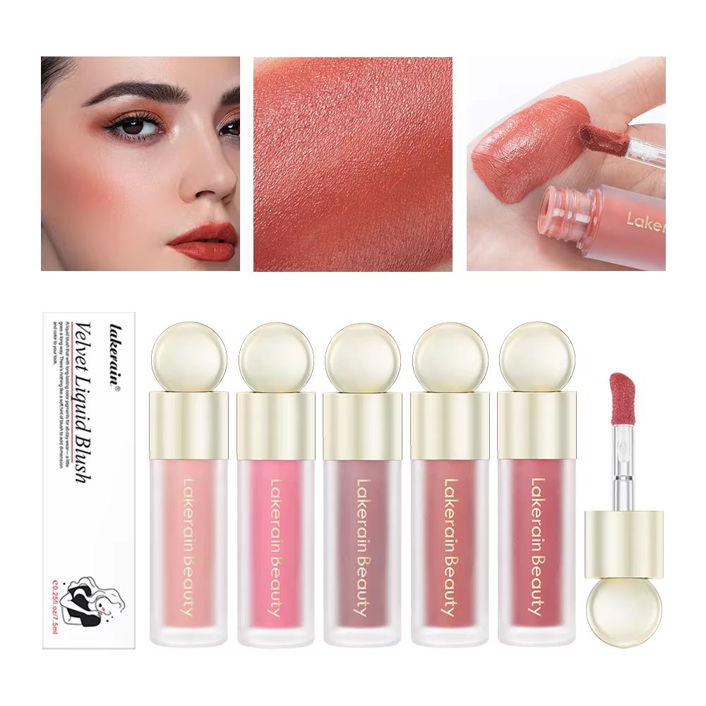 VelvetGlow Liquid Blush Soft Matte Liquid Cream Blush For Natural Pink Cheek Color 0