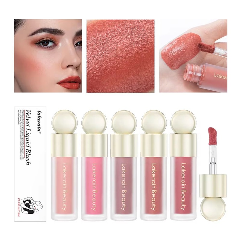 VelvetGlow Liquid Blush Soft Matte Liquid Cream Blush For Natural Pink Cheek Color 0