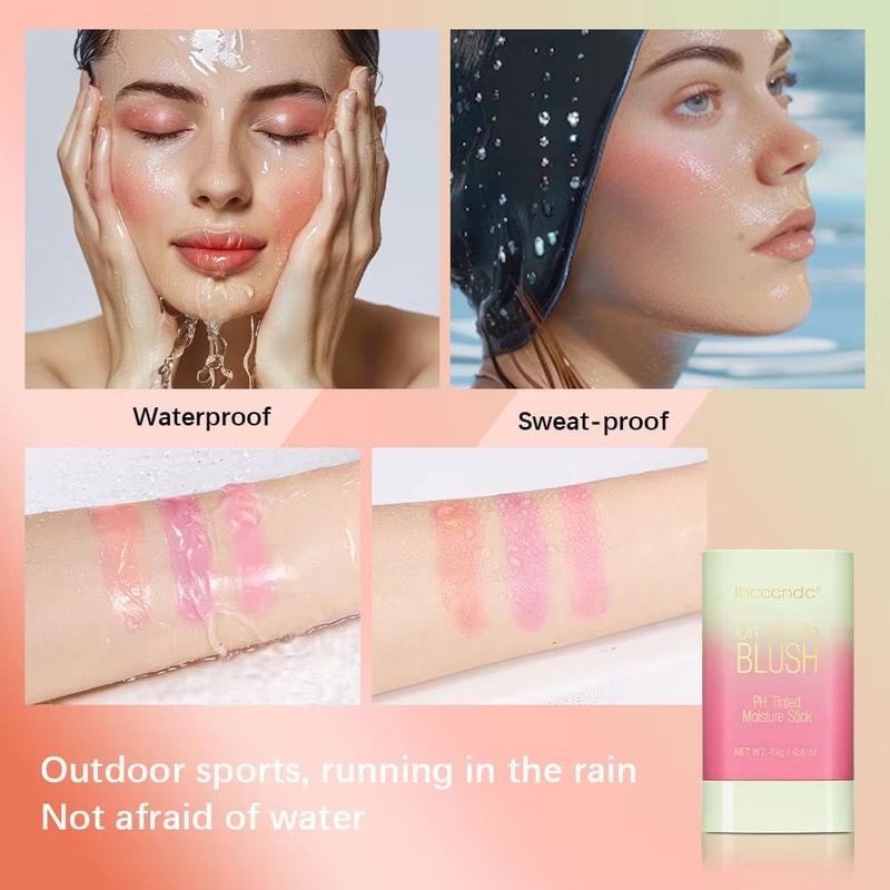 3 In 1 Temperature Changing Blush Stick Multi Use Lip And Cheek Tint Stick Hydrating Color Adapting 2