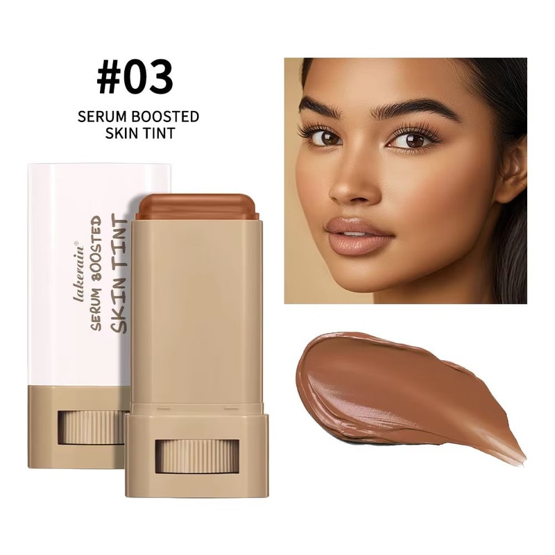 Serum Boosted Foundation Stick Hydrating Skin Tint Balm Silky Coverage Travel Makeup 9